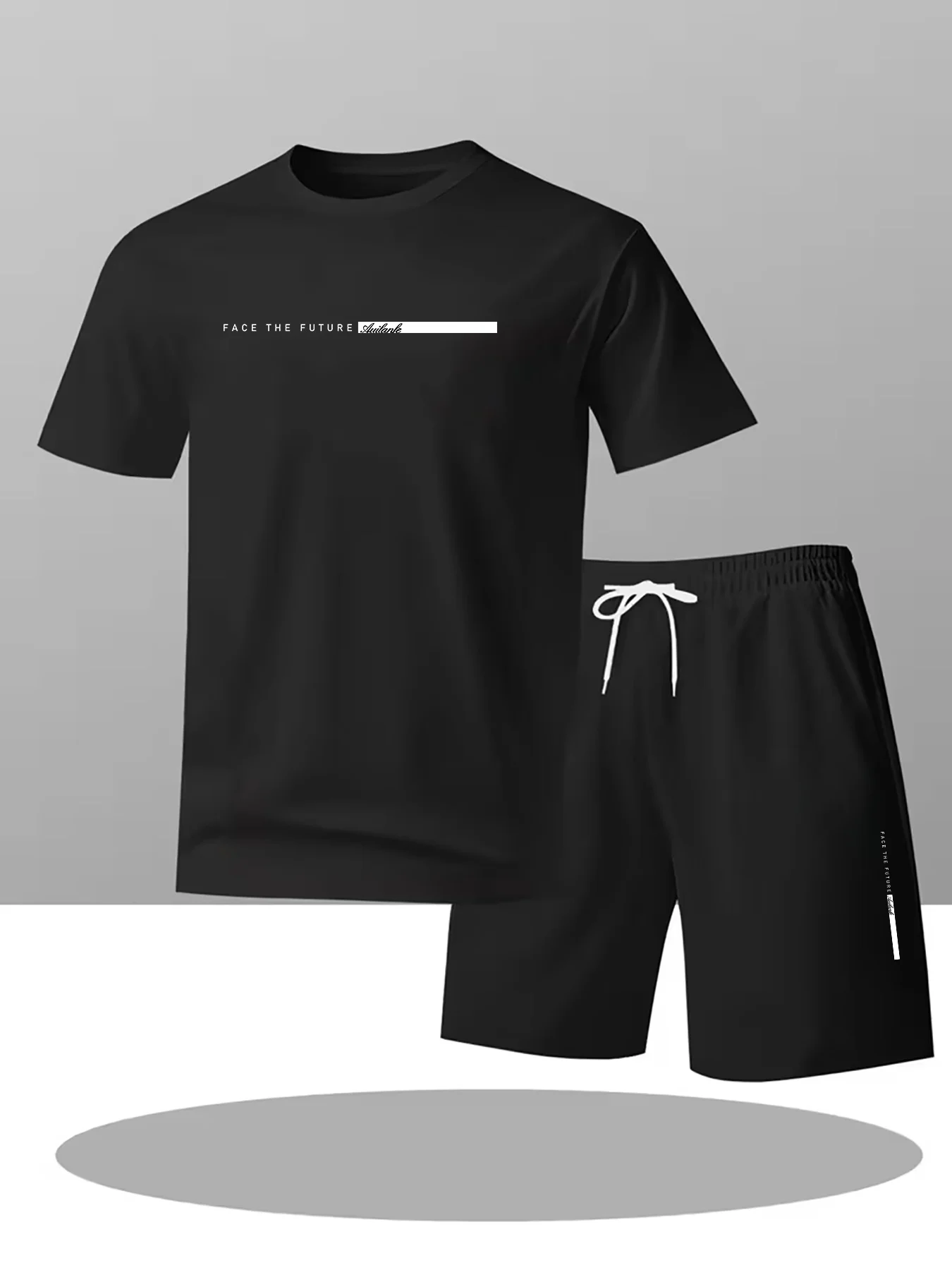 Men's casual sports two-piece set. Daily travel outfit. Black striped English print. Summer men's breathable and comfortable
Men's casual sports two-piece set. Daily travel outfit. Black striped English print. Summer men's breathable and comfortable