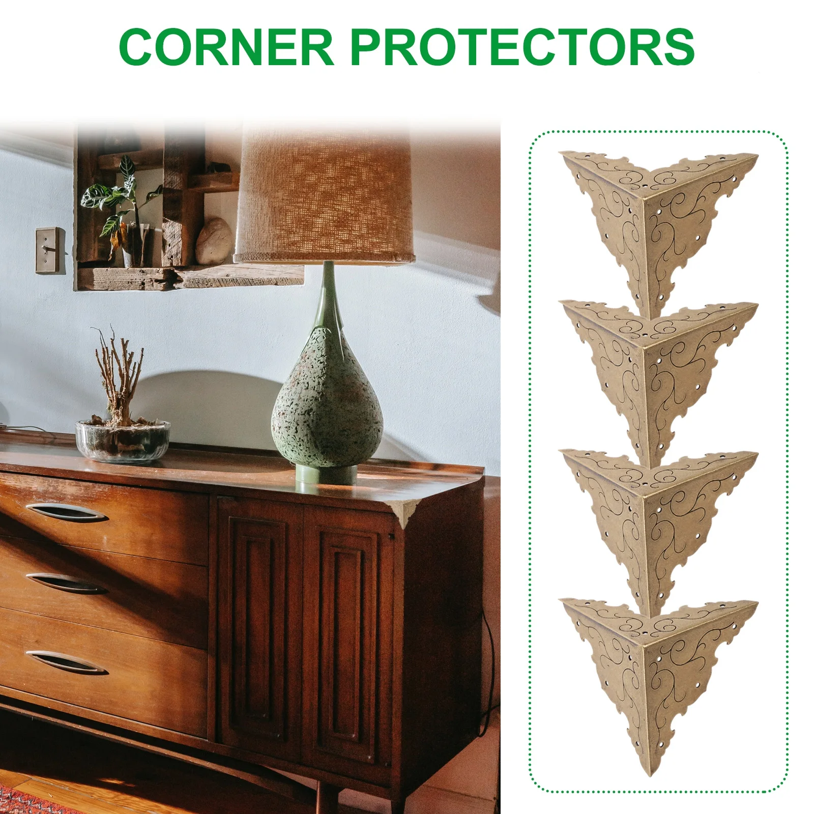 Retro Decorative Brass Corner Protectors High Strength Durable Guard Corners Furniture Hardware
Retro Decorative Brass Corner Protectors High Strength Durable Guard Corners Furniture Hardware