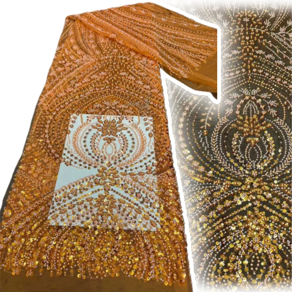 Luxury Green Sequins Tube Beads Lace Fabric for Wedding 2026 New Design French African Tulle Mesh Lace for Evening Dress 1926
Luxury Green Sequins Tube Beads Lace Fabric for Wedding 2026 New Design French African Tulle Mesh Lace for Evening Dress 1926