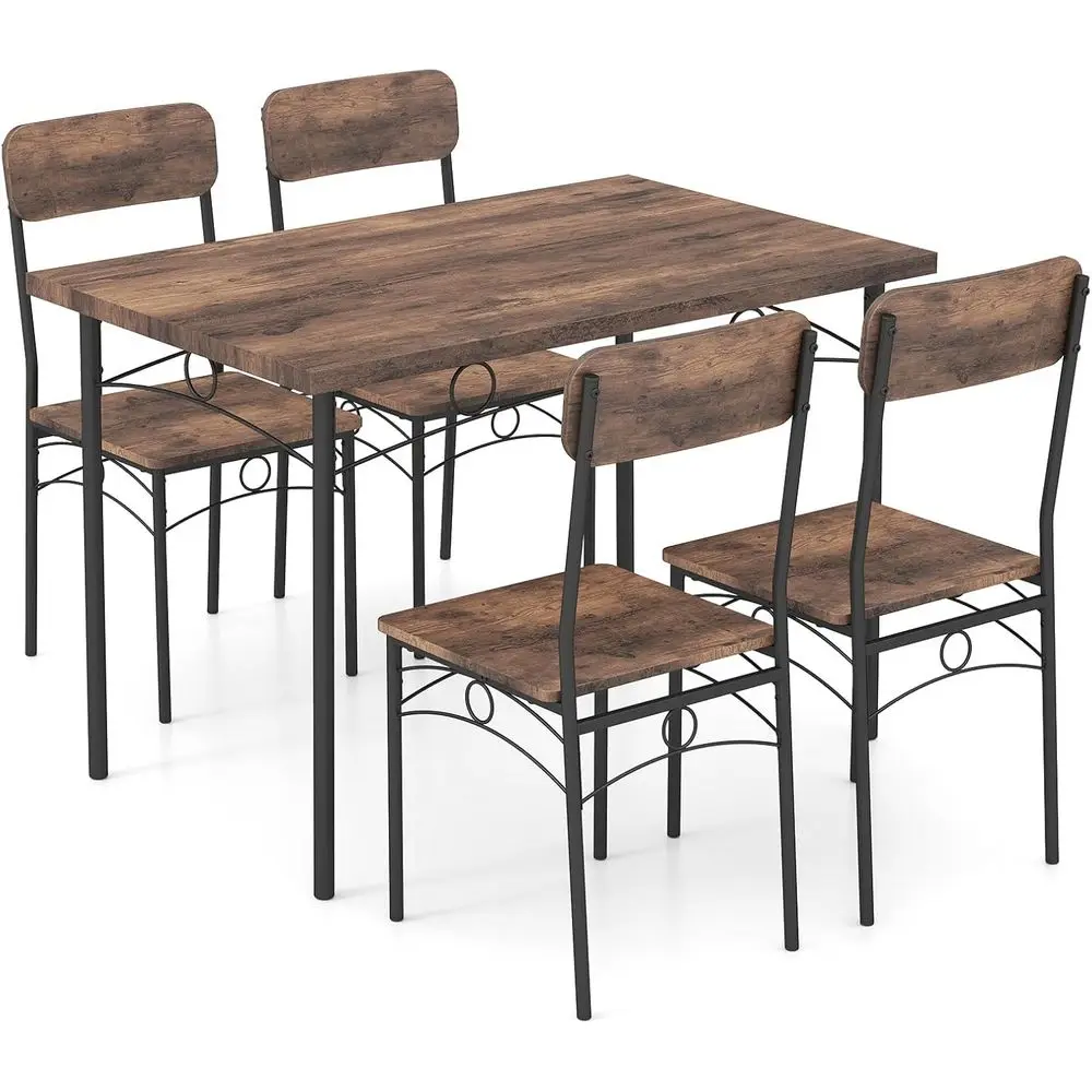 Space-Saving 4-Piece Metal and Wood Dining Set for Small Spaces
Space-Saving 4-Piece Metal and Wood Dining Set for Small Spaces