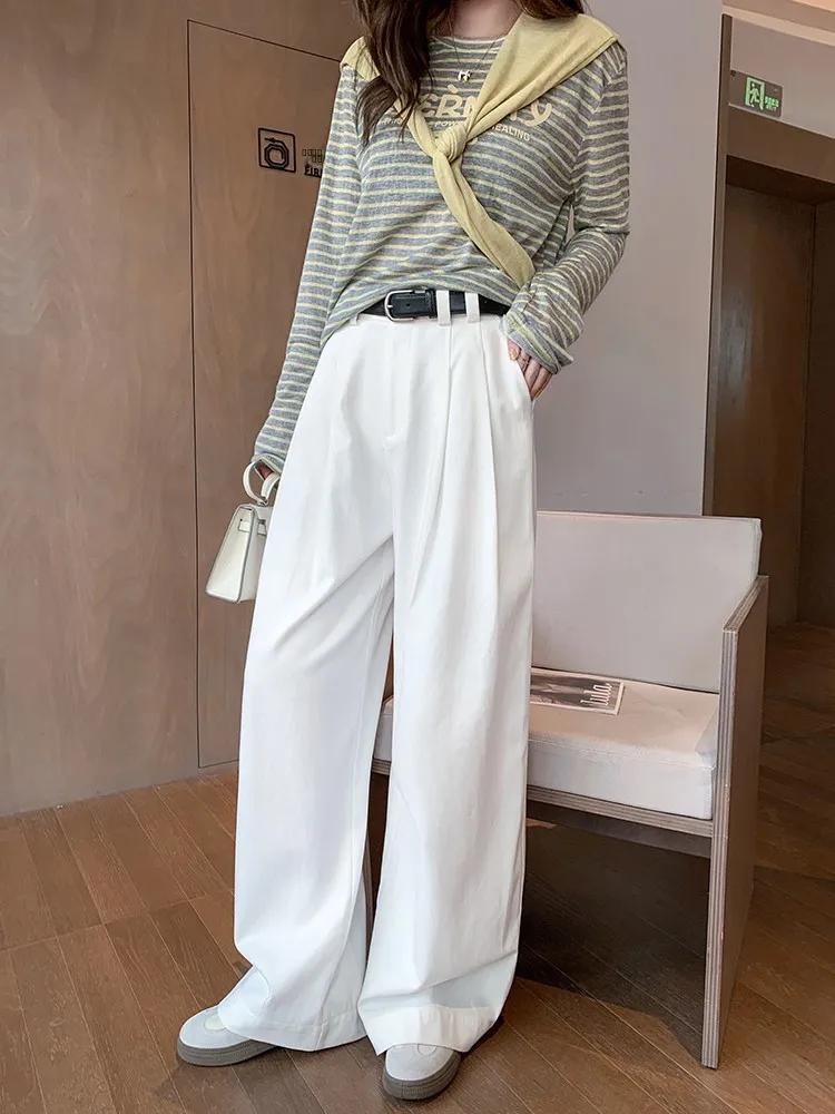 Женские джинсы с высокой талией и широкими штанинами, белые, свободного кроя, повседневные, длинные брюки, весна-осень, новые, струящиеся, в пол
Женские джинсы с высокой талией и широкими штанинами, белые, свободного кроя, повседневные, длинные брюки, весна-осень, новые, струящиеся, в пол