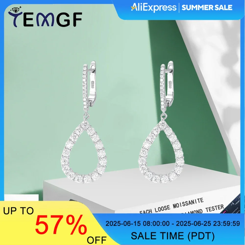 TEMGF Full Moissanite Pendant Earrings for Women Engagement Wedding Fine Jewelry With GRA S925 Sterling Sliver Ear Studs
TEMGF Full Moissanite Pendant Earrings for Women Engagement Wedding Fine Jewelry With GRA S925 Sterling Sliver Ear Studs