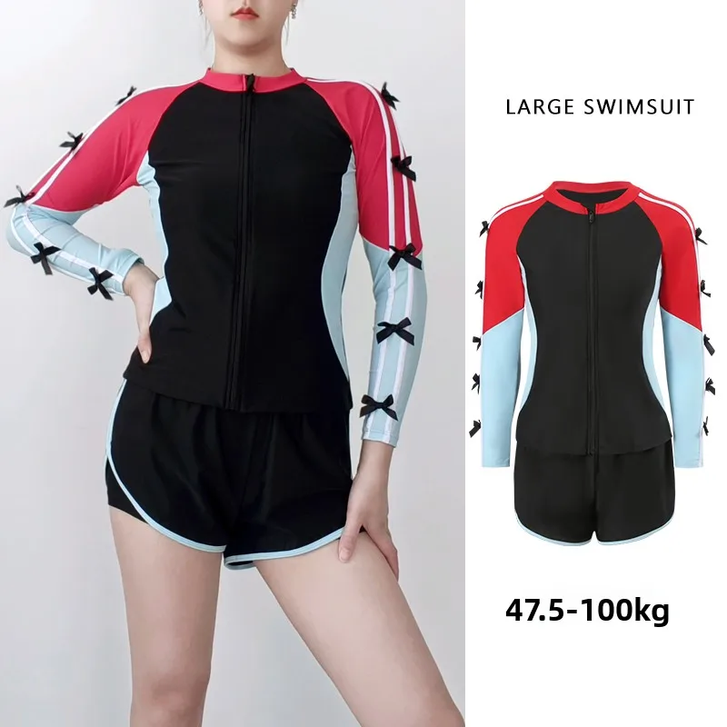 New plus Size Women's Two-Piece Swimsuit Conservative Thermal Spa Swimming Pool Dedied Student Class 200 Pou Meat Covering
New plus Size Women's Two-Piece Swimsuit Conservative Thermal Spa Swimming Pool Dedied Student Class 200 Pou Meat Covering