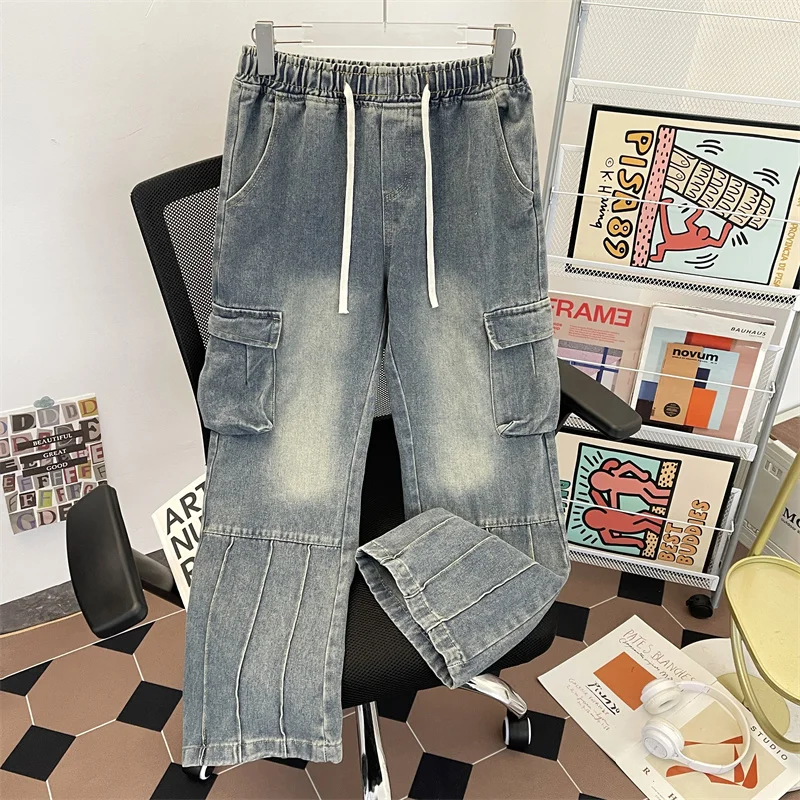 American Retro Workwear Jeans Men's Loose Heavy Du Multi ket High Street Cool Waed Straight Leg Wide Leg Pants
American Retro Workwear Jeans Men's Loose Heavy Du Multi ket High Street Cool Waed Straight Leg Wide Leg Pants
