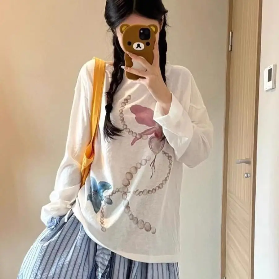 Korejpaa American Style Women T-shirt 2025 Summer New Floral Print Thin Sunscreen Cover Long Sleeved Top Gentle Y2k Tees
Korejpaa American Style Women T-shirt 2025 Summer New Floral Print Thin Sunscreen Cover Long Sleeved Top Gentle Y2k Tees