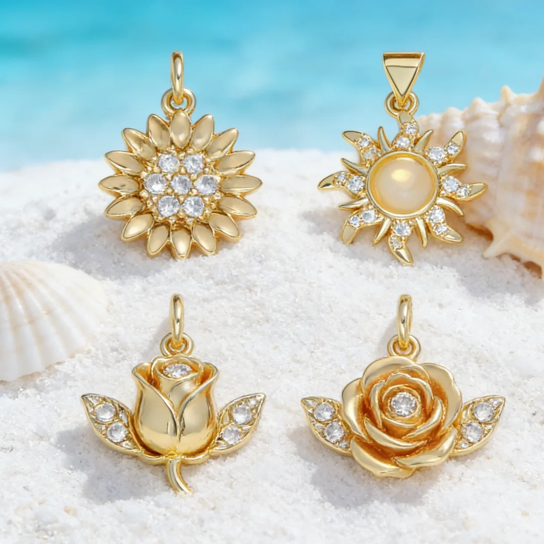 4Pcs Pendants Sparkling Brass CZ Enamel Sunflower Tulip Sun Charms for DIY Jewelry Necklace Bracelet Women Daily Craft Accessory
4Pcs Pendants Sparkling Brass CZ Enamel Sunflower Tulip Sun Charms for DIY Jewelry Necklace Bracelet Women Daily Craft Accessory