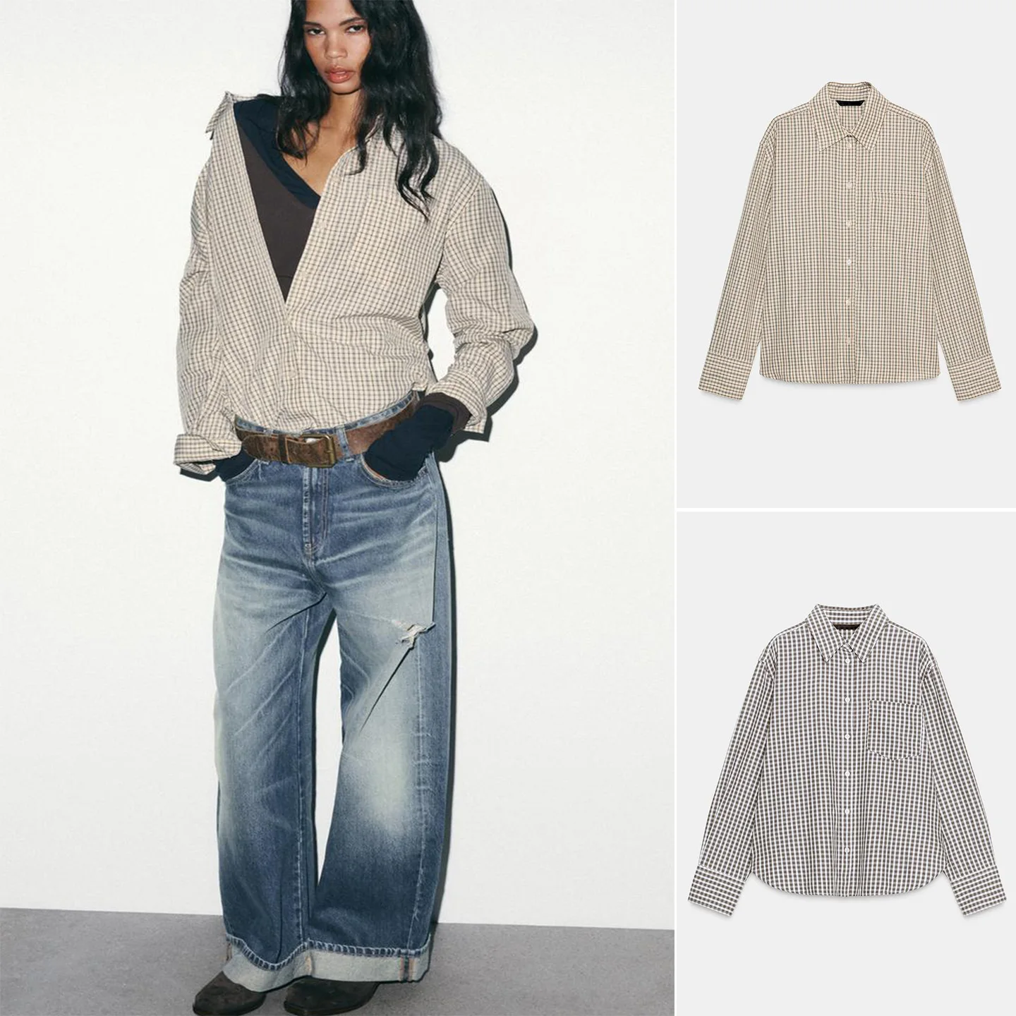 Winter New Women's Slim Fit Long Sve irt Collar Plaid Straight Leg Top Single Row Multi Button Casual Sle Polyester Fiber
Winter New Women's Slim Fit Long Sve irt Collar Plaid Straight Leg Top Single Row Multi Button Casual Sle Polyester Fiber