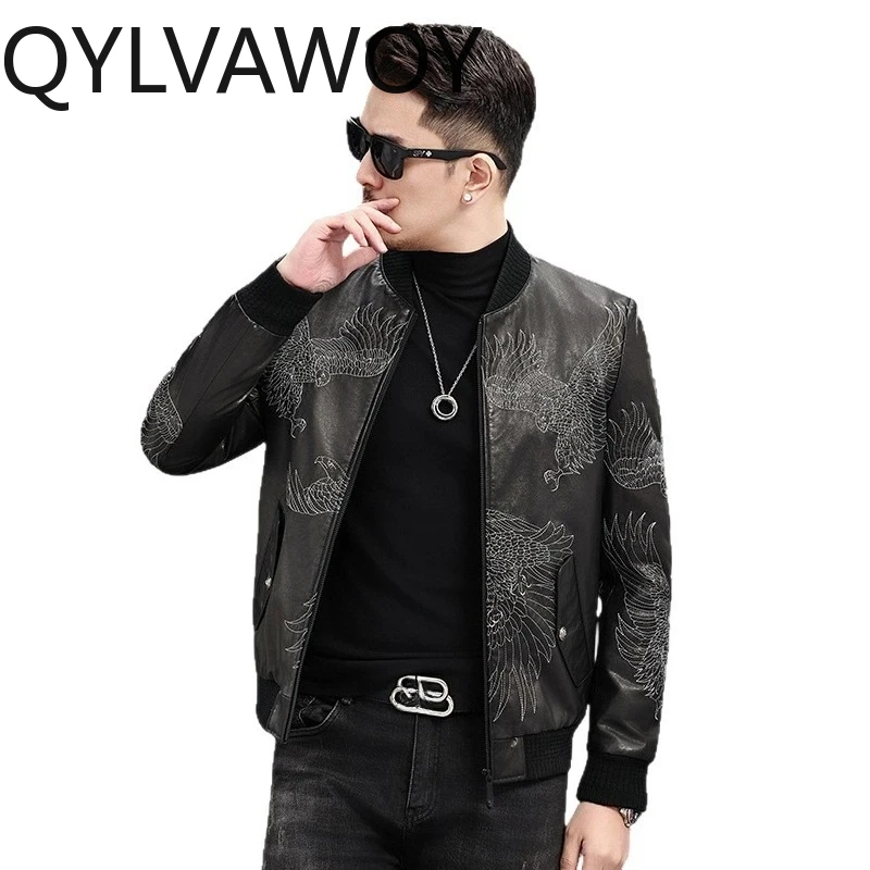 QYLVAWOY Real Cowhide Leather Jacket Luxury Man Jackets Embroidery Leather Coat Autumn Winter Jackets for Man Chaqueta Slim-fit
QYLVAWOY Real Cowhide Leather Jacket Luxury Man Jackets Embroidery Leather Coat Autumn Winter Jackets for Man Chaqueta Slim-fit