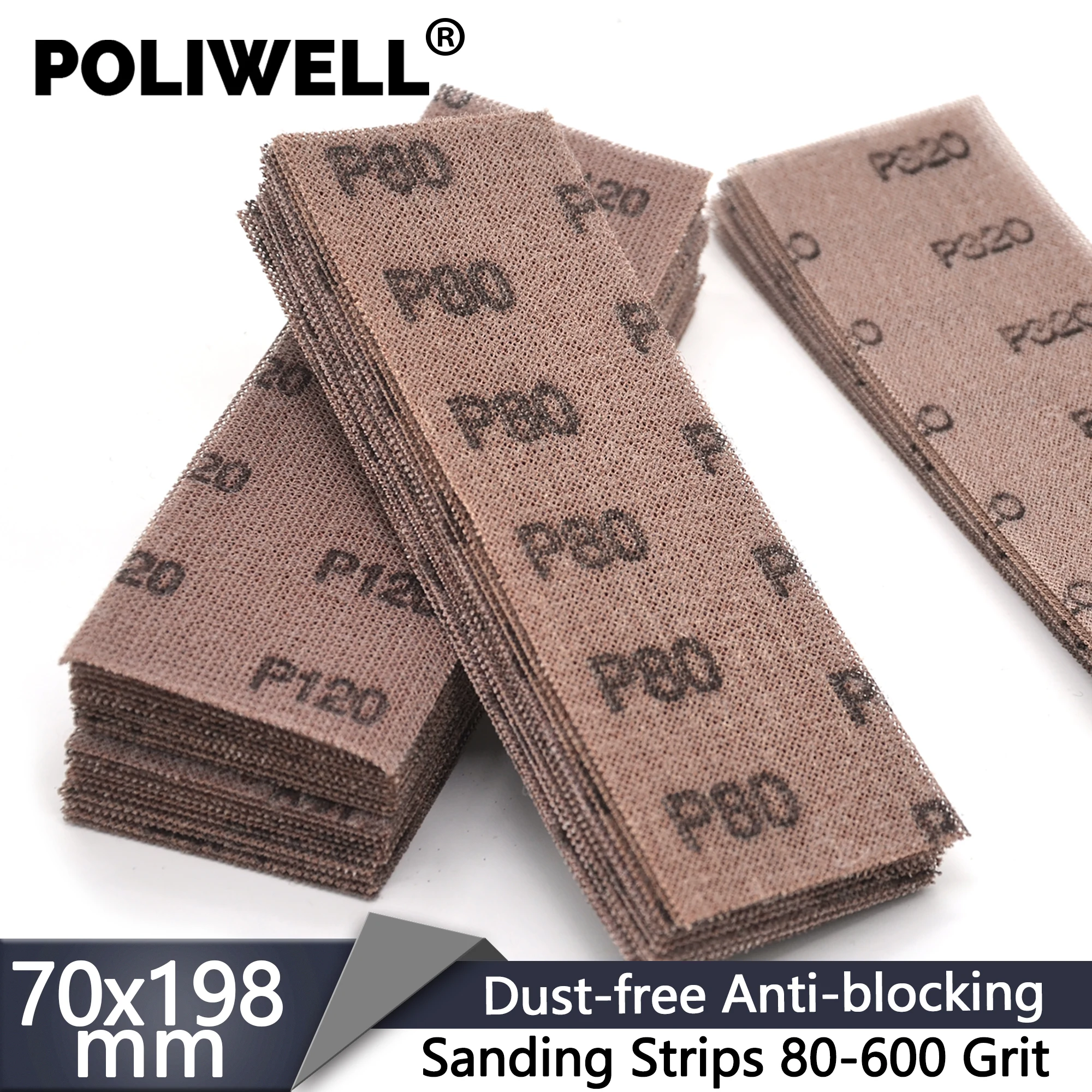 10 Pcs 70x198mm Mesh Sandpaper Hook&Loop Dust-free Sanding Strips 80-600 Grit Abrasive Sheets for Wood Auto Drywall Polishing
10 Pcs 70x198mm Mesh Sandpaper Hook&Loop Dust-free Sanding Strips 80-600 Grit Abrasive Sheets for Wood Auto Drywall Polishing
