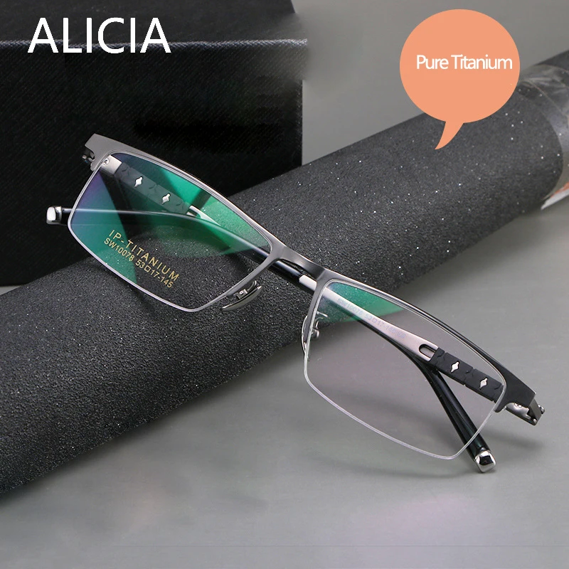 ALICIA New Fashion Luxury Ultra Light Pure Titanium Half-Frame Glasses Business Optical Prescription Frames Man
ALICIA New Fashion Luxury Ultra Light Pure Titanium Half-Frame Glasses Business Optical Prescription Frames Man