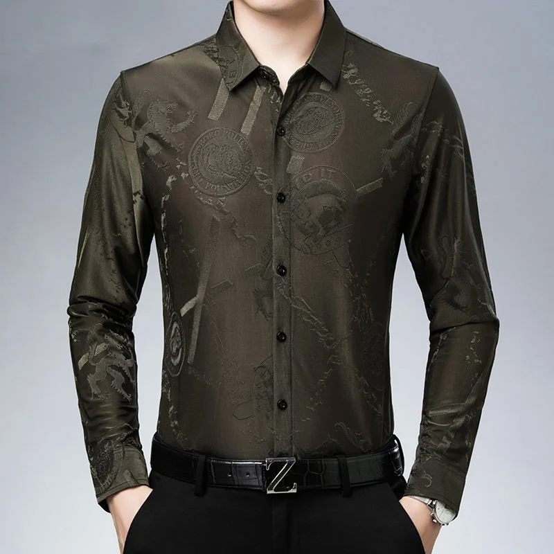 Vintage Male Clothes Long Sleeve Shirt Spring Autumn New Streetwear Fashion Men's Thin Lapel Loose Daily Casual Business Tops
Vintage Male Clothes Long Sleeve Shirt Spring Autumn New Streetwear Fashion Men's Thin Lapel Loose Daily Casual Business Tops