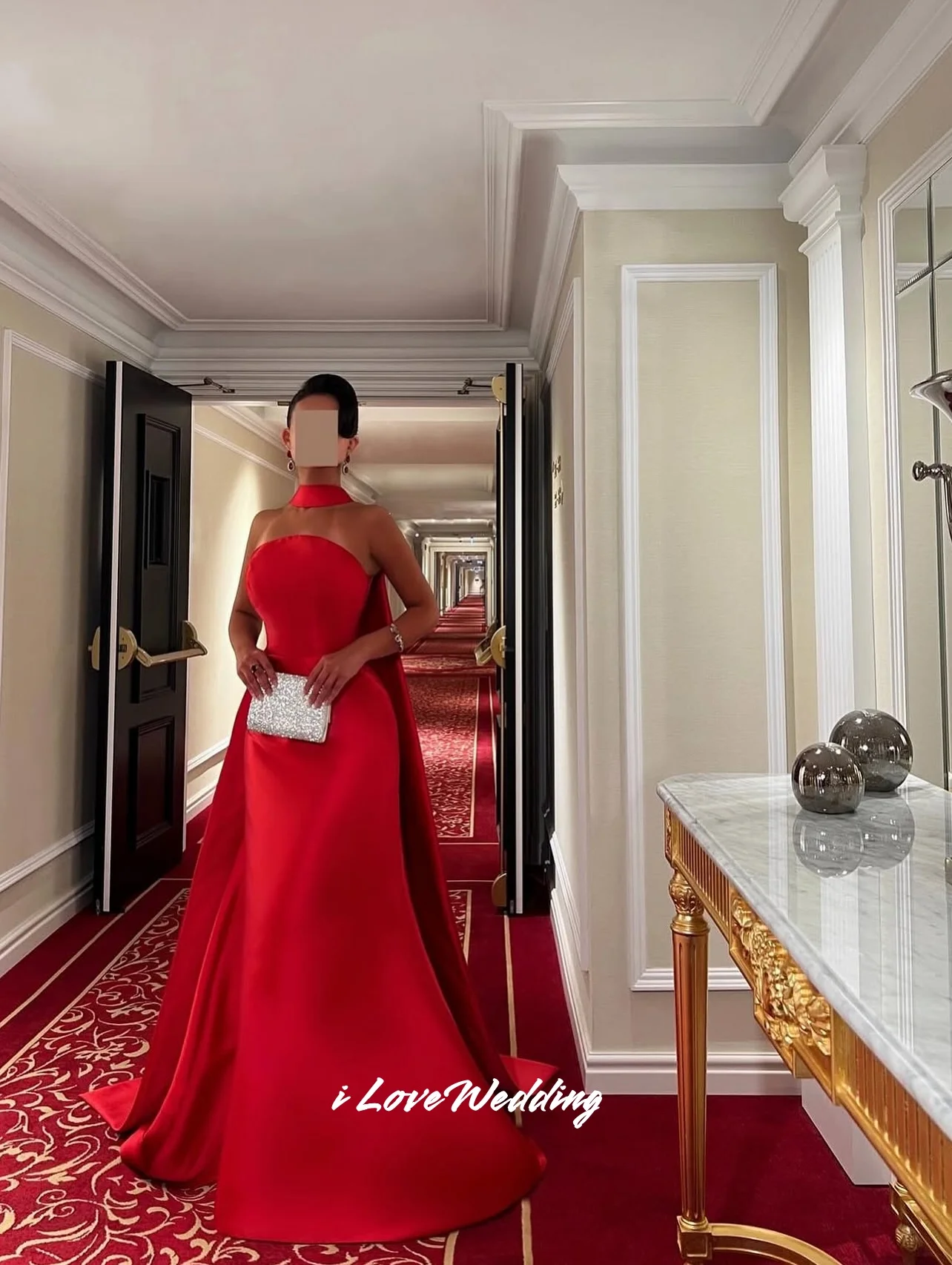 Red Strapless Evening Dress 2025 Satin Sleeveless Mermaid Halter Sweep Train Pleated Floor-Length Wedding Guest Dress Customized
Red Strapless Evening Dress 2025 Satin Sleeveless Mermaid Halter Sweep Train Pleated Floor-Length Wedding Guest Dress Customized