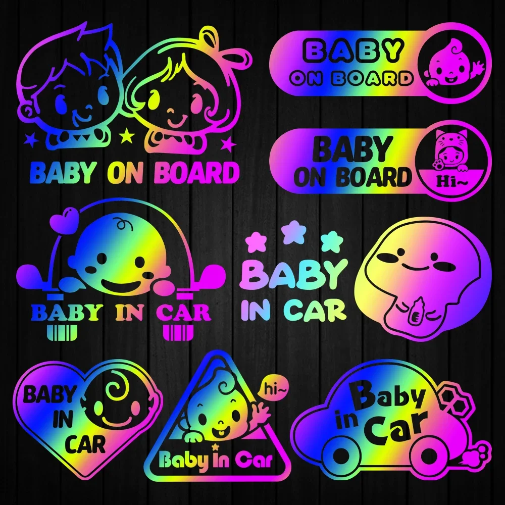 Baby In Car Laser Rainbow Car Styling Stickers Auto Motorcycle Moto Scooter Body Windshield Decals Accessories for BMW Honda
Baby In Car Laser Rainbow Car Styling Stickers Auto Motorcycle Moto Scooter Body Windshield Decals Accessories for BMW Honda
