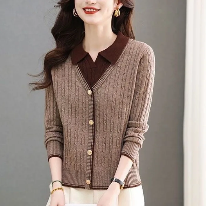Ele V-Ne вязаный свитер Sweet Sle Slim Fit Long Sve Wool Blend Faionable Cardigan для женщин Age-Defng Модный топ
Ele V-Ne вязаный свитер Sweet Sle Slim Fit Long Sve Wool Blend Faionable Cardigan для женщин Age-Defng Модный топ