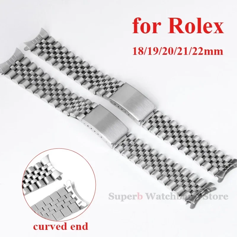 18/19/20/21/22mm Metal Curved End Strap for Rolex Jubilee DATEJUST Watchbands Solid Stainless Steel Bracelet Men Accessories
18/19/20/21/22mm Metal Curved End Strap for Rolex Jubilee DATEJUST Watchbands Solid Stainless Steel Bracelet Men Accessories