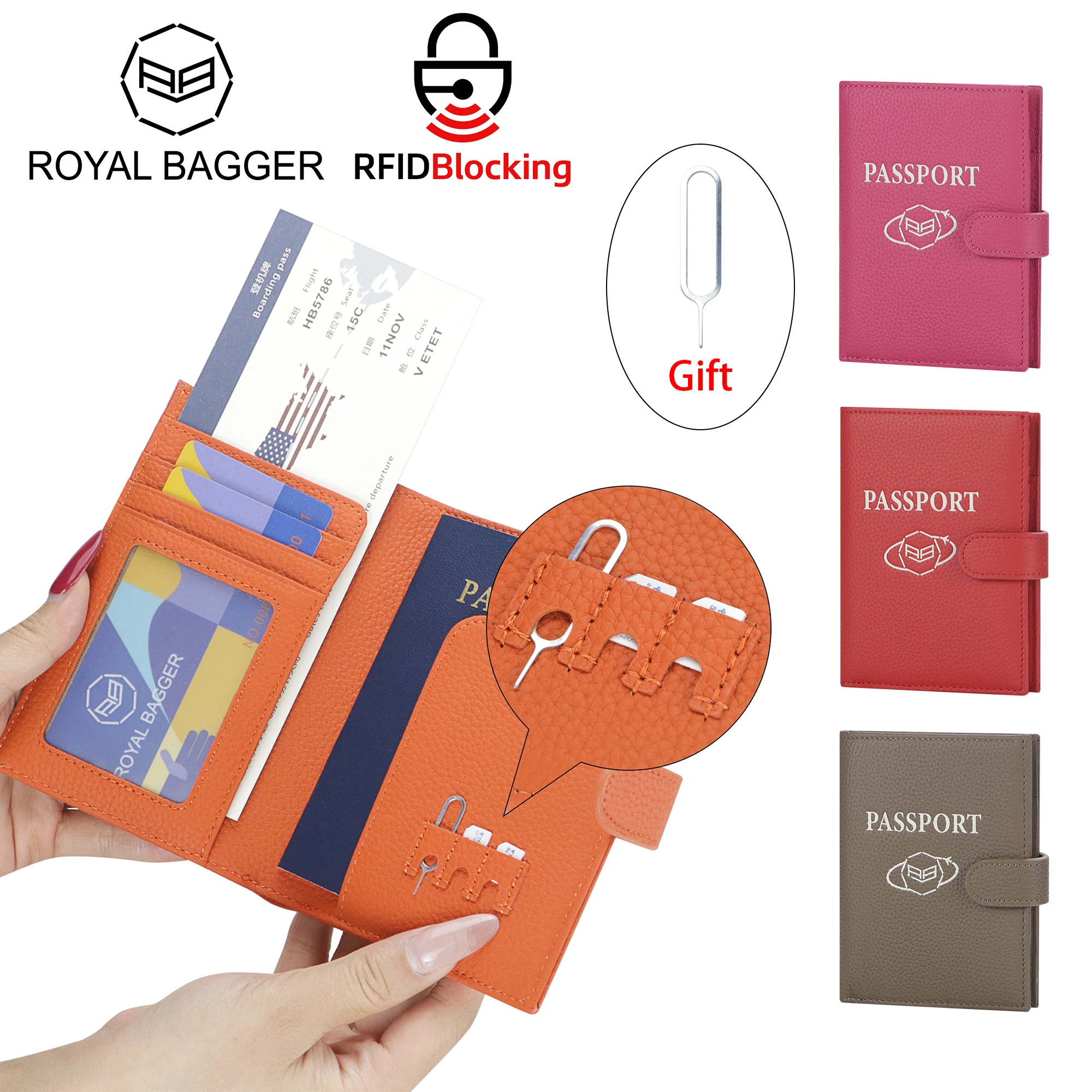 Royal Bagger RFID Genuine Leather Passport Wallet for Women, Casual Travel Wallets and Card Holder with SIM Card Pin Tool 3220
Royal Bagger RFID Genuine Leather Passport Wallet for Women, Casual Travel Wallets and Card Holder with SIM Card Pin Tool 3220