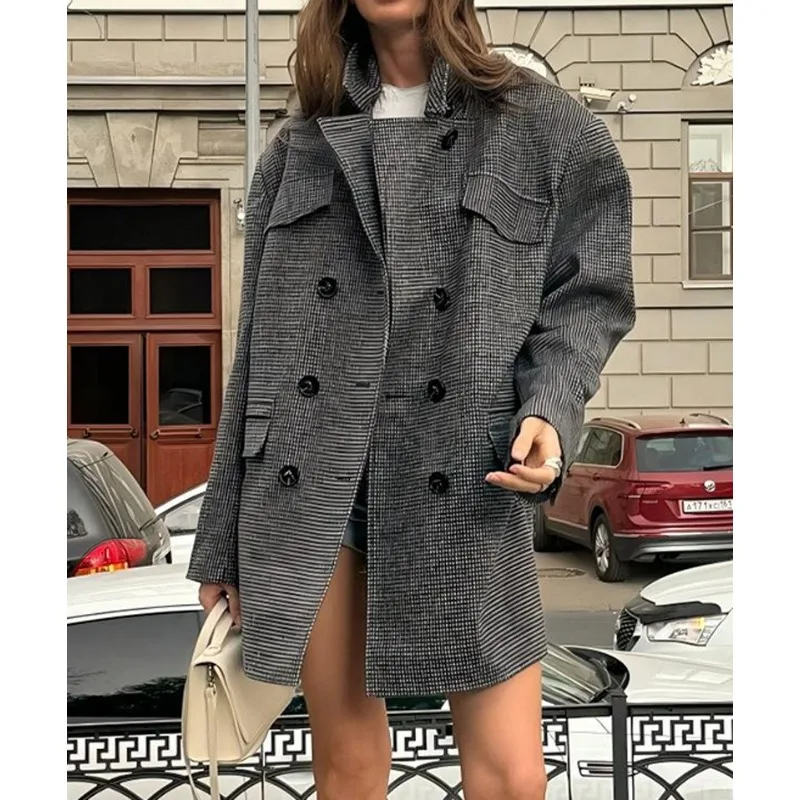 2025 Autumn/Winter New Style Double-Pocketed Business Suit Collar Tweed Coat Jacket
2025 Autumn/Winter New Style Double-Pocketed Business Suit Collar Tweed Coat Jacket