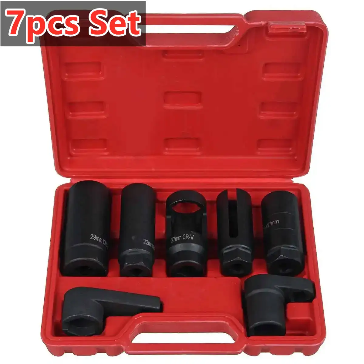 3/5/7pcs Universal O2 Oxygen Lambda Sensor Socket 6 Point Wrench Tool Remover Installer Set Box Oxygen Sensor Removing Tool Kit
3/5/7pcs Universal O2 Oxygen Lambda Sensor Socket 6 Point Wrench Tool Remover Installer Set Box Oxygen Sensor Removing Tool Kit