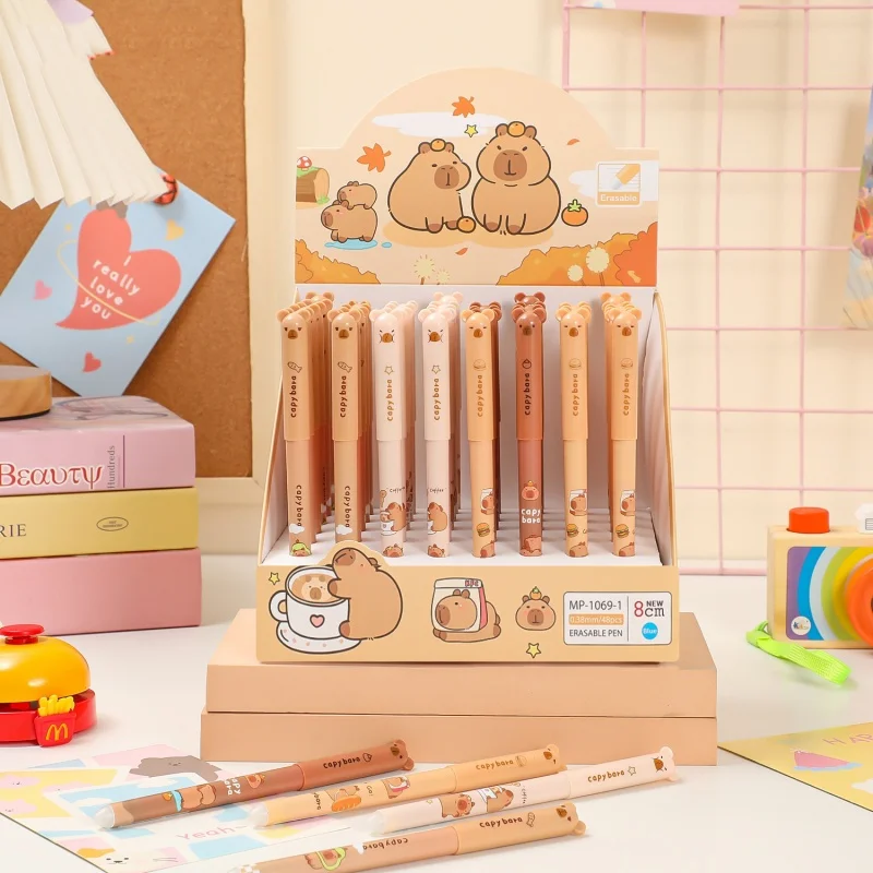 48pcs/lot Kawaii Capybara Erasable Gel Pen Cute 0.5mm Blue Ink Signature Pens Office School Supplies
48pcs/lot Kawaii Capybara Erasable Gel Pen Cute 0.5mm Blue Ink Signature Pens Office School Supplies
