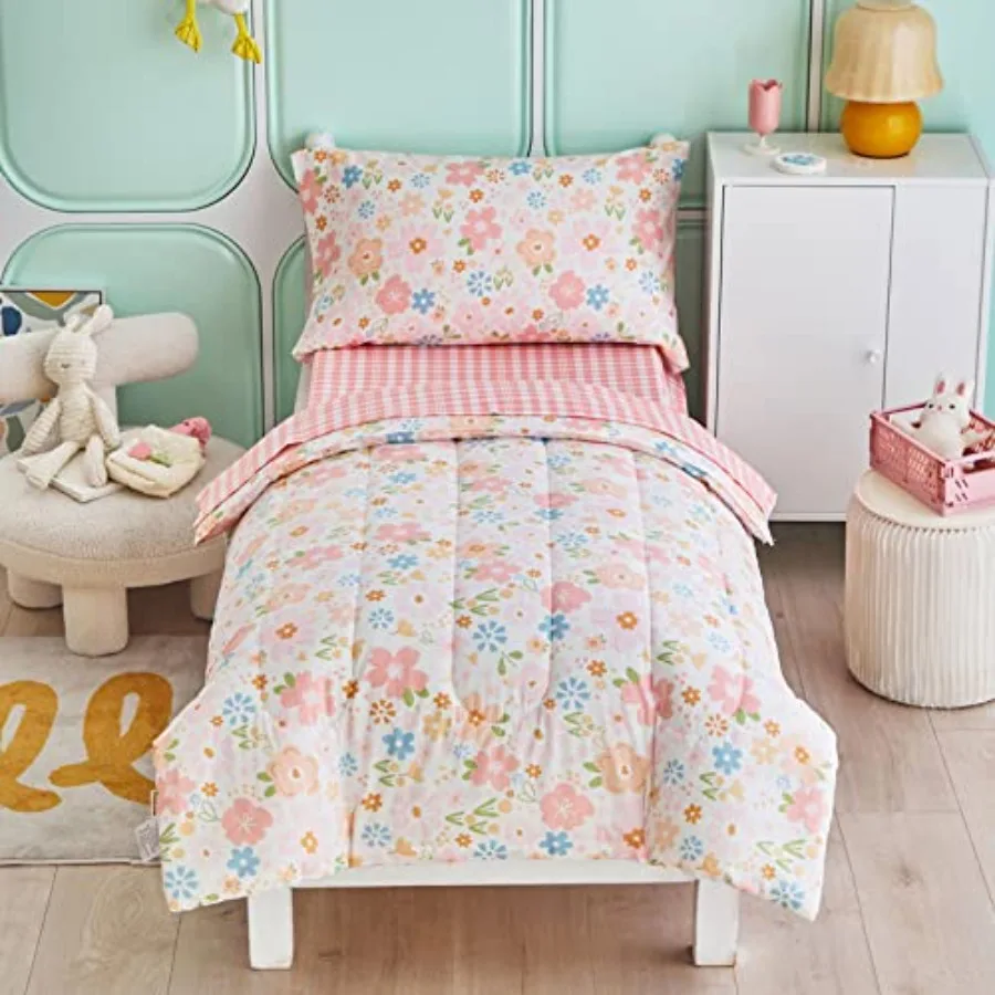 4 Pcs Cotton Toddler Bedding Set for Girls s Design Soft n Breathable Cotton Toddler Comforter Set Includes Quilted Comforter F
4 Pcs Cotton Toddler Bedding Set for Girls s Design Soft n Breathable Cotton Toddler Comforter Set Includes Quilted Comforter F