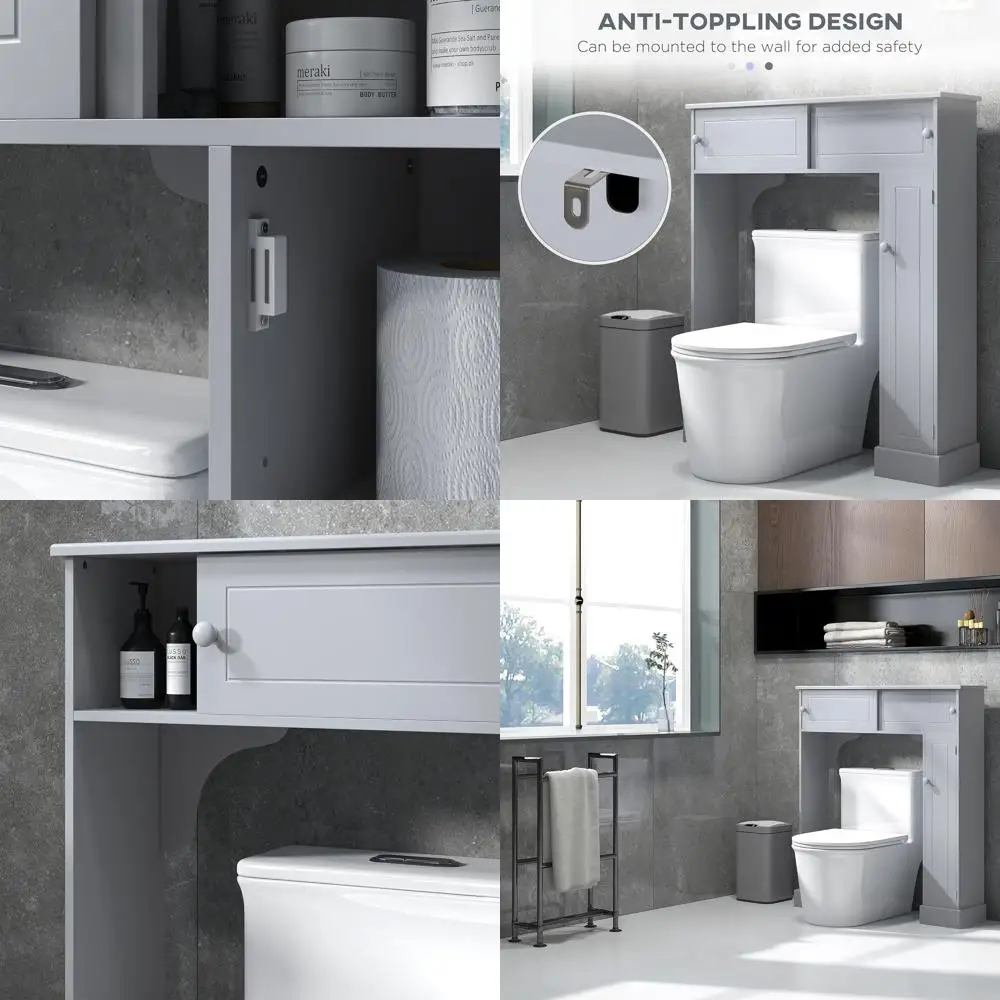 Freestanding Toilet Storage Cabinet with Adjustable Shelves, Gray
Freestanding Toilet Storage Cabinet with Adjustable Shelves, Gray