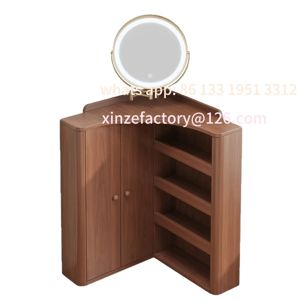 Customizable solid wood arc dressing table bedroom corner dressing table small corner dressing table storage cabin
Customizable solid wood arc dressing table bedroom corner dressing table small corner dressing table storage cabin