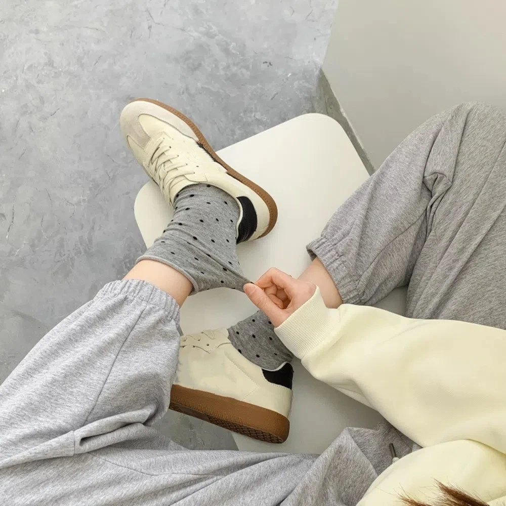 Мягкие носки в горошек с загнутыми краями, тонкие впитывающие пот носки средней длины, дышащие женские носки, летние
Мягкие носки в горошек с загнутыми краями, тонкие впитывающие пот носки средней длины, дышащие женские носки, летние