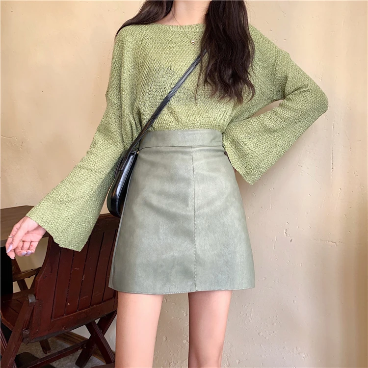 High Waist eepskin Skirt Women's A-Line Skirt Slimming Leather Skirt ort Skirt Korean Sle Commute Zipper Design
High Waist eepskin Skirt Women's A-Line Skirt Slimming Leather Skirt ort Skirt Korean Sle Commute Zipper Design