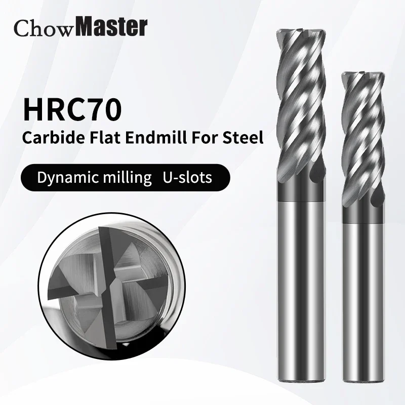 HRC70 A39 Carbide Milling Cutter Black Coating U Type 4F Flat Super Hard Tungsten Steel End Mill Unequal Spiral Design for Steel
HRC70 A39 Carbide Milling Cutter Black Coating U Type 4F Flat Super Hard Tungsten Steel End Mill Unequal Spiral Design for Steel