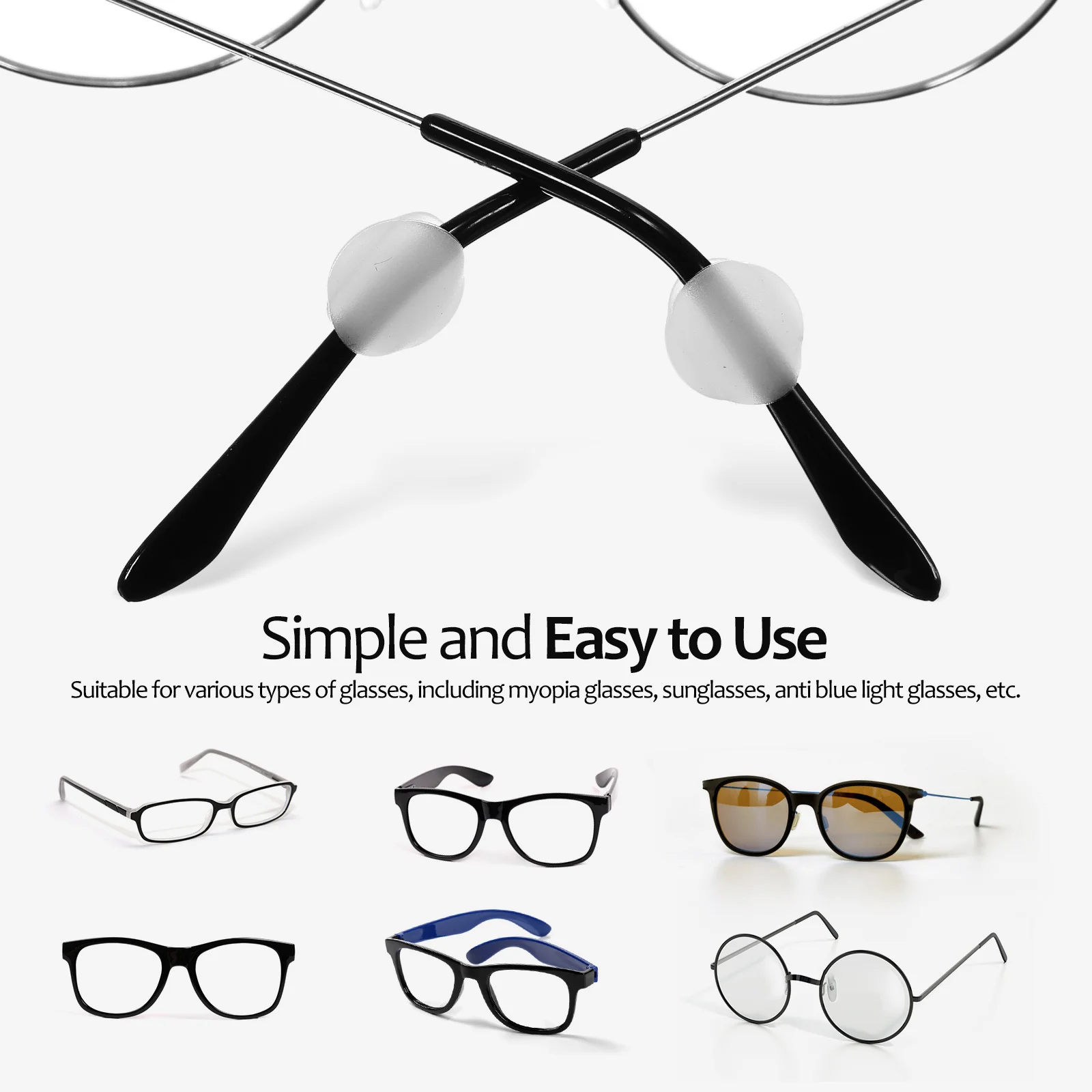 10Pairs Eyeglass Ear Cushions Silicone Comfort Fit Anti-Slip Grips for Glasses Keep from Sliding Down Nose Secure Hold
10Pairs Eyeglass Ear Cushions Silicone Comfort Fit Anti-Slip Grips for Glasses Keep from Sliding Down Nose Secure Hold