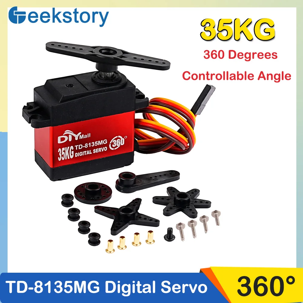 35KG TD-8135MG Digital Servo RC Motor 360 Degree Angle Controllable Large Torque Metal Servos For RC Cars Aircraft Model Parts
35KG TD-8135MG Digital Servo RC Motor 360 Degree Angle Controllable Large Torque Metal Servos For RC Cars Aircraft Model Parts