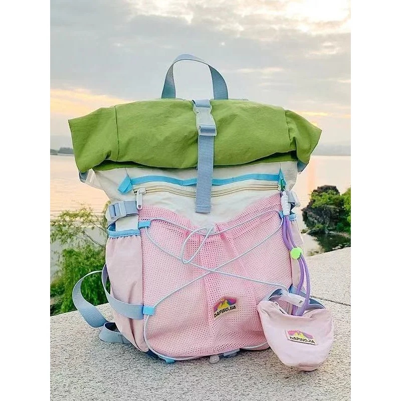 Women Contrasting Colors Backpacks Large Capacity Fashion Nylon Travel Bag Lightweight College Students Patchwork School Bags
Women Contrasting Colors Backpacks Large Capacity Fashion Nylon Travel Bag Lightweight College Students Patchwork School Bags