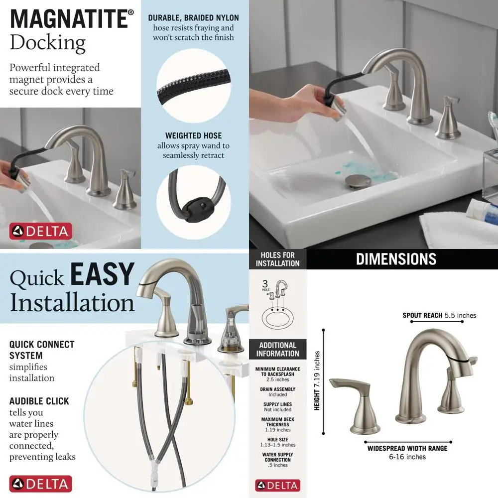 8-широко распространенный смеситель для раковины из матового никеля с выдвижным распылением и сливом Push-Pop, нержавеющая сталь SpotShield, 35765LF-SPPD
8-широко распространенный смеситель для раковины из матового никеля с выдвижным распылением и сливом Push-Pop, нержавеющая сталь SpotShield, 35765LF-SPPD