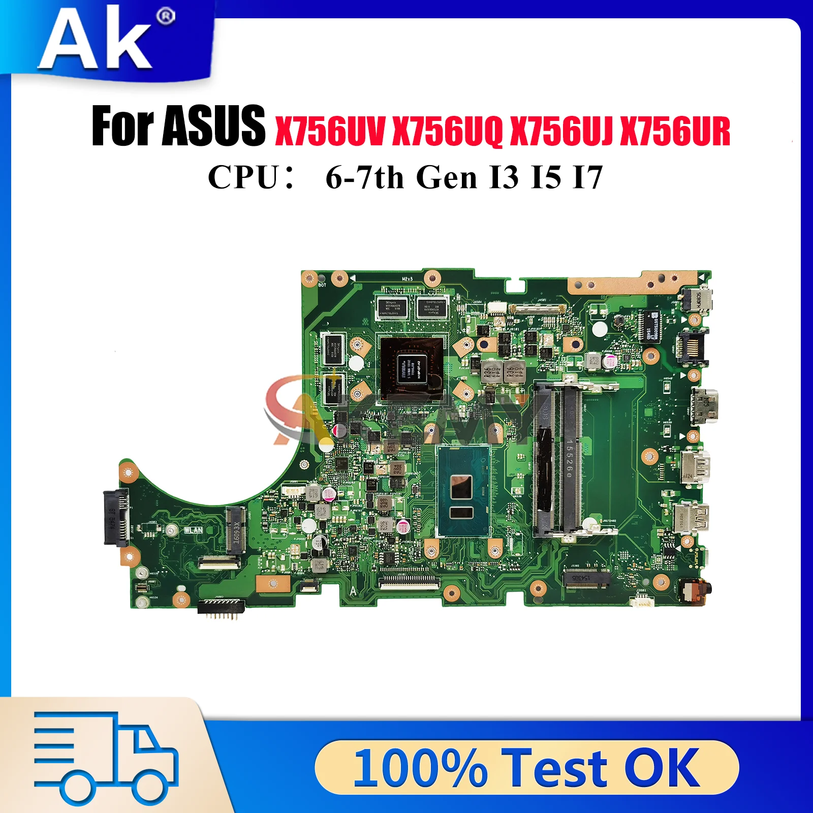 X756UX Laptop Motherboard For ASUS X756UR A756U X756UAK X756U X756UJ X756UXM X756UV X756UQK X756UQ Mainboard With I3 I5 I7 CPU
X756UX Laptop Motherboard For ASUS X756UR A756U X756UAK X756U X756UJ X756UXM X756UV X756UQK X756UQ Mainboard With I3 I5 I7 CPU