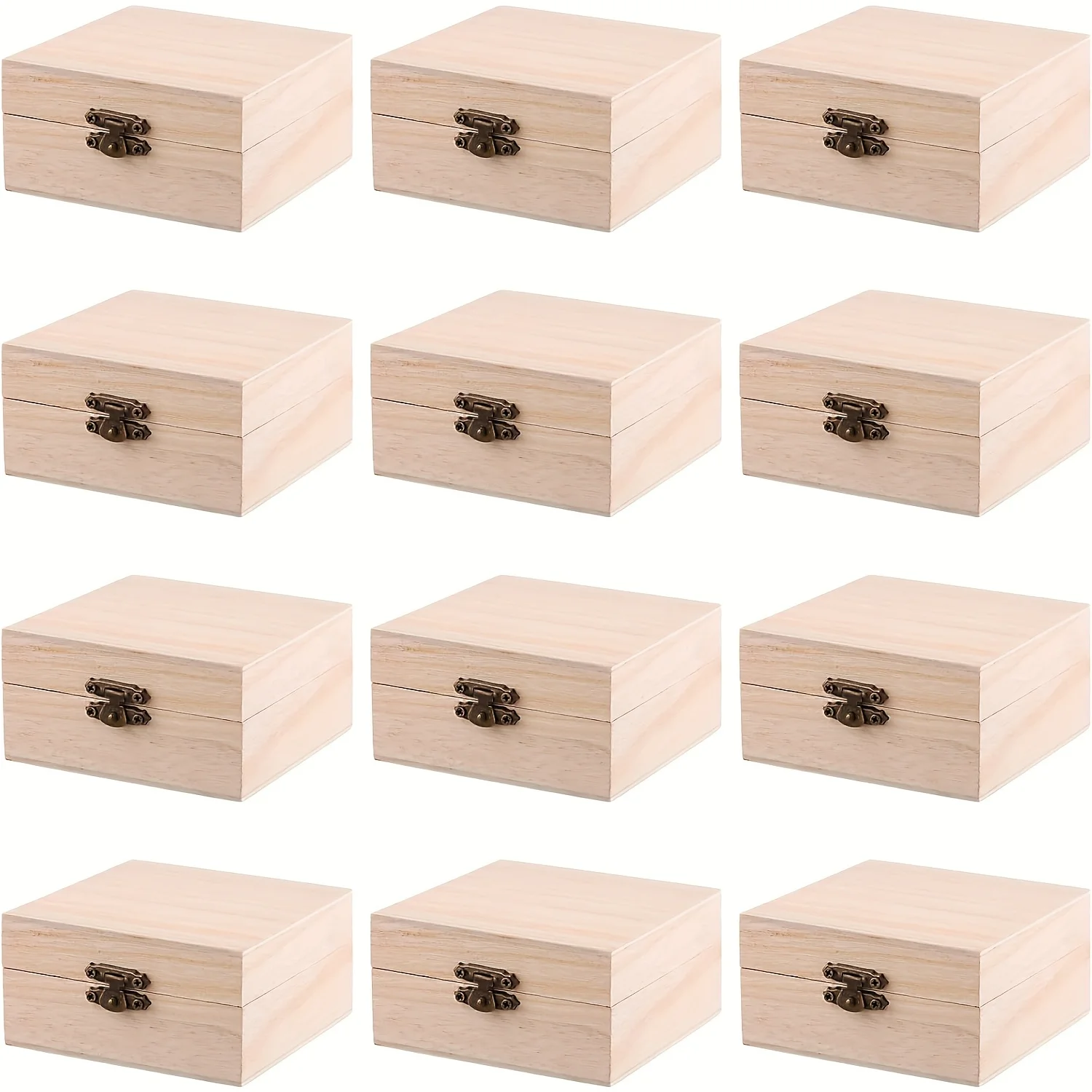 12pcs 3.94x3.94x1.97in Paulownia Wooden Jewelry Boxes with Hinged Lids. Ideal for DIY crafts, storage & gifts
12pcs 3.94x3.94x1.97in Paulownia Wooden Jewelry Boxes with Hinged Lids. Ideal for DIY crafts, storage & gifts