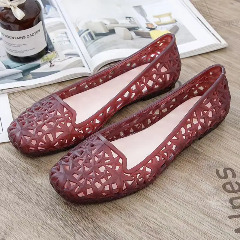 Women Summer New Baotou Hollow Out Jelly Sandals Soft Sole Square Toe Shallow Slip On Flat sole Cave Shoes Outdoor Beach Sandals
Women Summer New Baotou Hollow Out Jelly Sandals Soft Sole Square Toe Shallow Slip On Flat sole Cave Shoes Outdoor Beach Sandals
