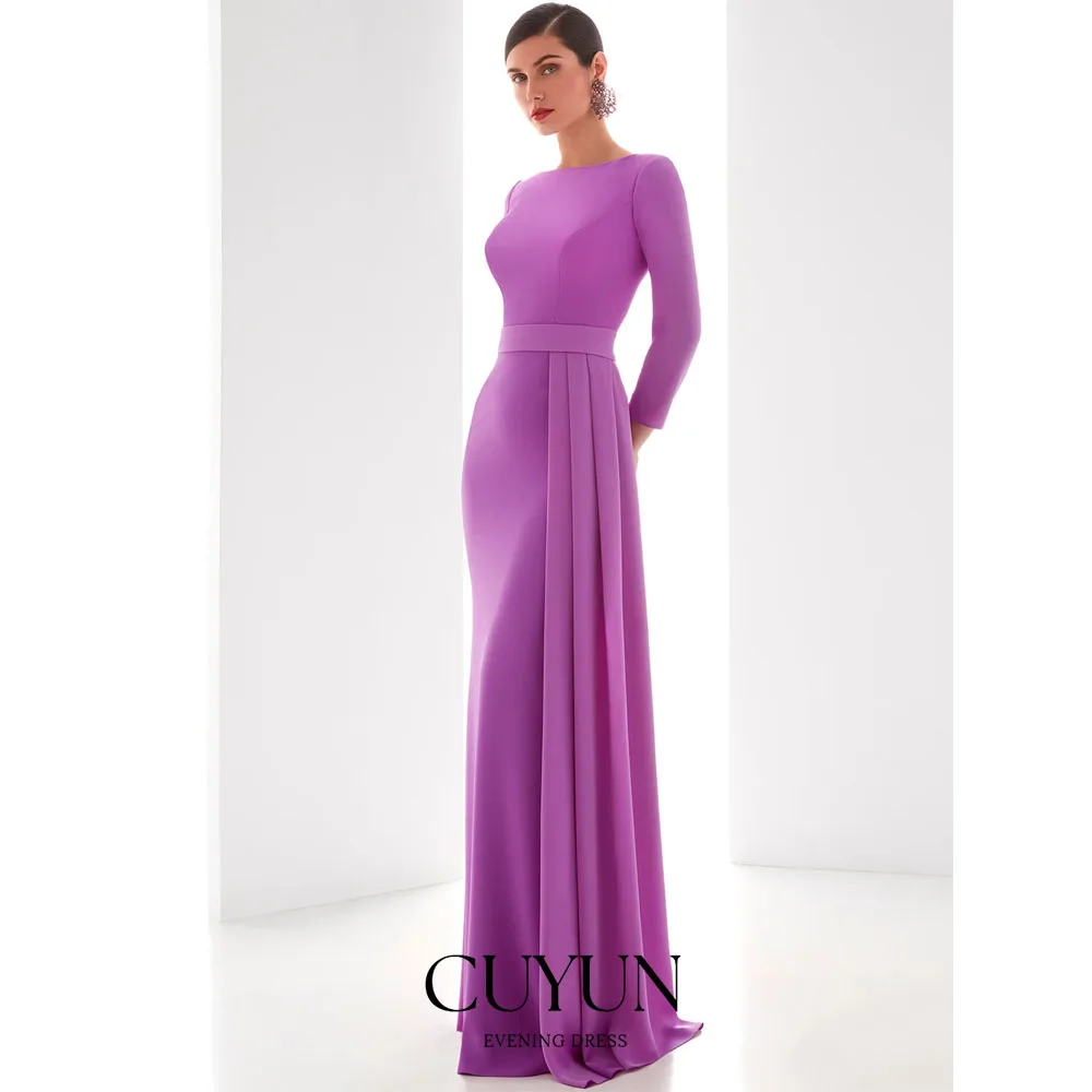 CUYUN Elegant Wedding Guest Dresses Long Boat Neck Mermaid Mother of the Bride Dress Customized 3/4 Sleeve Woman Formal Evening
CUYUN Elegant Wedding Guest Dresses Long Boat Neck Mermaid Mother of the Bride Dress Customized 3/4 Sleeve Woman Formal Evening
