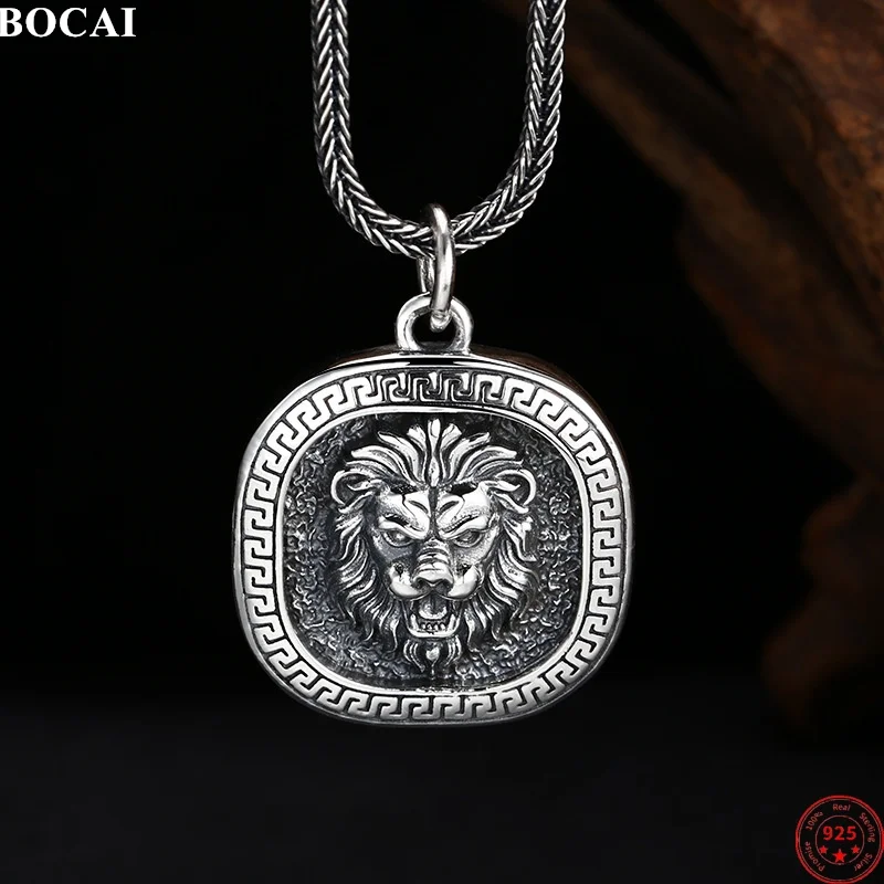 BOCAI S925 Sterling Silver Charms Pendant for Men Women Chinese Style Retro Pattern Relief Lion Head Amulet Jewelry Wholesale
BOCAI S925 Sterling Silver Charms Pendant for Men Women Chinese Style Retro Pattern Relief Lion Head Amulet Jewelry Wholesale