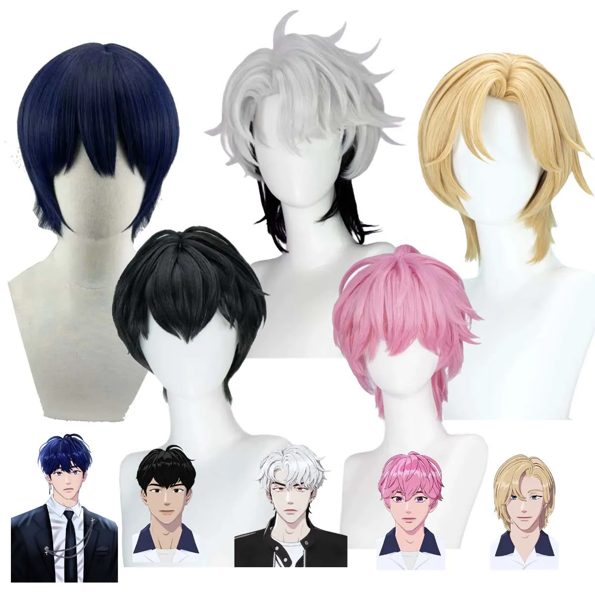 Virtual Group PLAVE Chae Bonggu Do Eunho Han Noah Yu Hamin Nam Yejun Cosplay Short Pink White Blonde Black Blue Hair Wig
Virtual Group PLAVE Chae Bonggu Do Eunho Han Noah Yu Hamin Nam Yejun Cosplay Short Pink White Blonde Black Blue Hair Wig