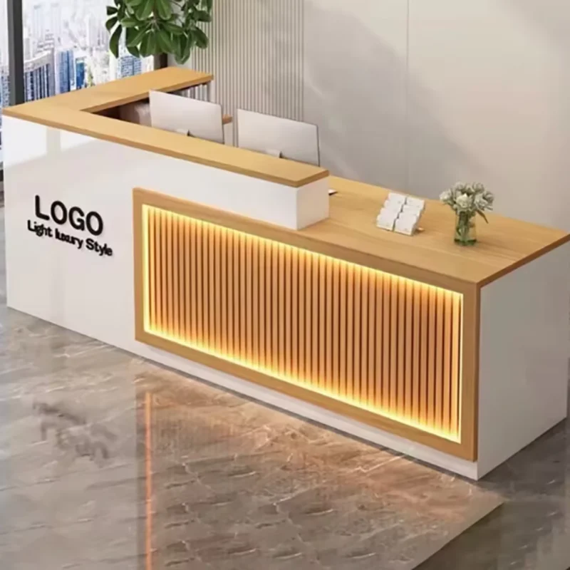 260cm reception desk, customized product, logo required, additional cabinet needed
260cm reception desk, customized product, logo required, additional cabinet needed