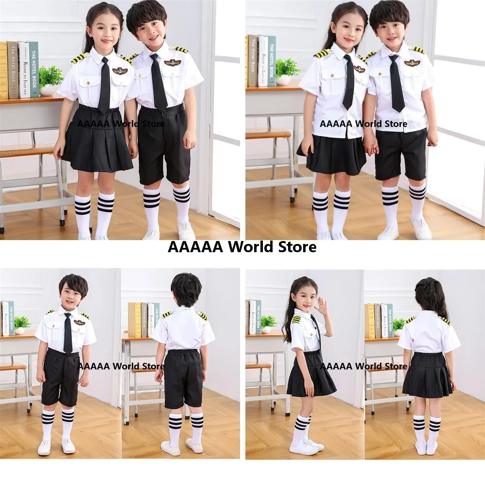 Kids Flight Attendant Cosplay Costume Professional Pilot Uniform Halloween Party Performance Dress
Kids Flight Attendant Cosplay Costume Professional Pilot Uniform Halloween Party Performance Dress
