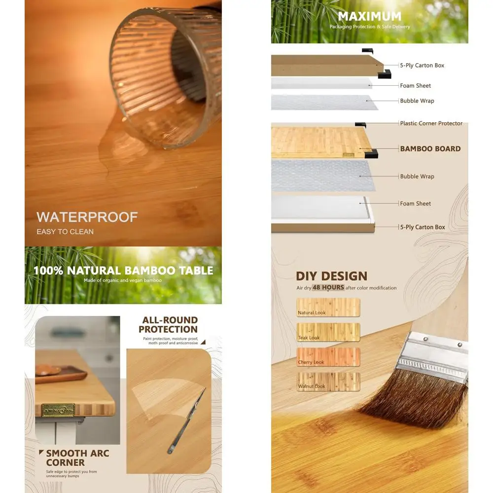 1.2 Thick Bamboo Butcher Block, DIY Waterproof Countertop for Kitchen, Office, Dining, and More
1.2 Thick Bamboo Butcher Block, DIY Waterproof Countertop for Kitchen, Office, Dining, and More