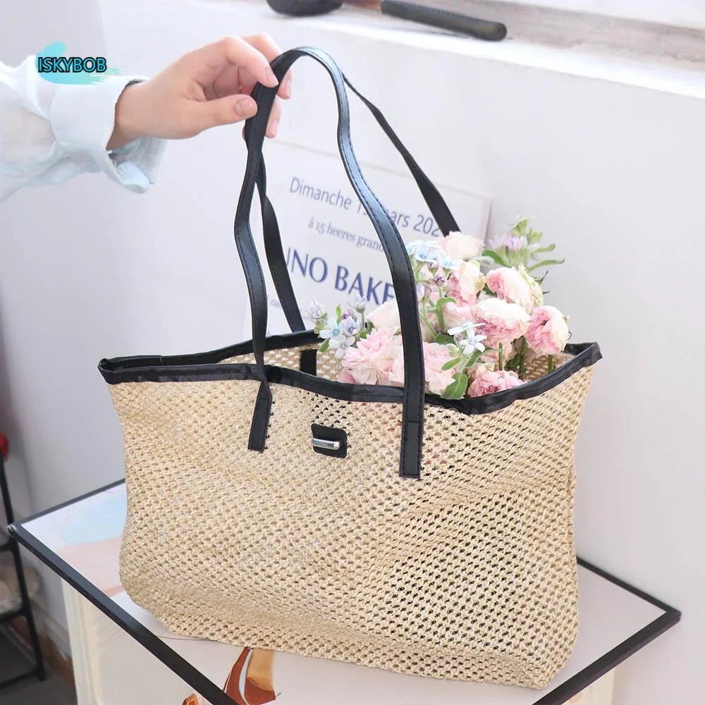 Simple Summer Straw Tote Bag Boho Beach Woven Straw Bag Casual Vacation Shoulder Bags for Women
Simple Summer Straw Tote Bag Boho Beach Woven Straw Bag Casual Vacation Shoulder Bags for Women