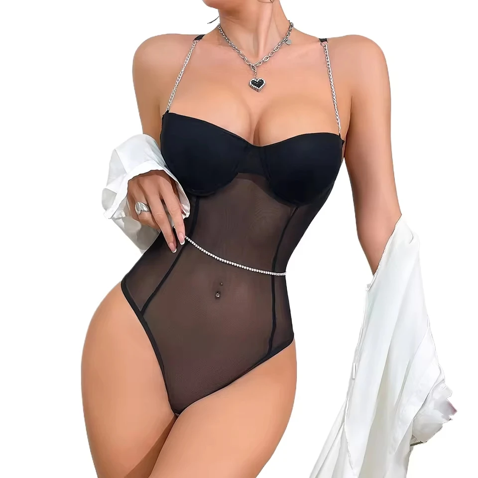 New Erotic Western Style Metal Chain Mesh Featuring Sensual See Through Alluring Exquisite Premium Erotic Bodysuit
New Erotic Western Style Metal Chain Mesh Featuring Sensual See Through Alluring Exquisite Premium Erotic Bodysuit