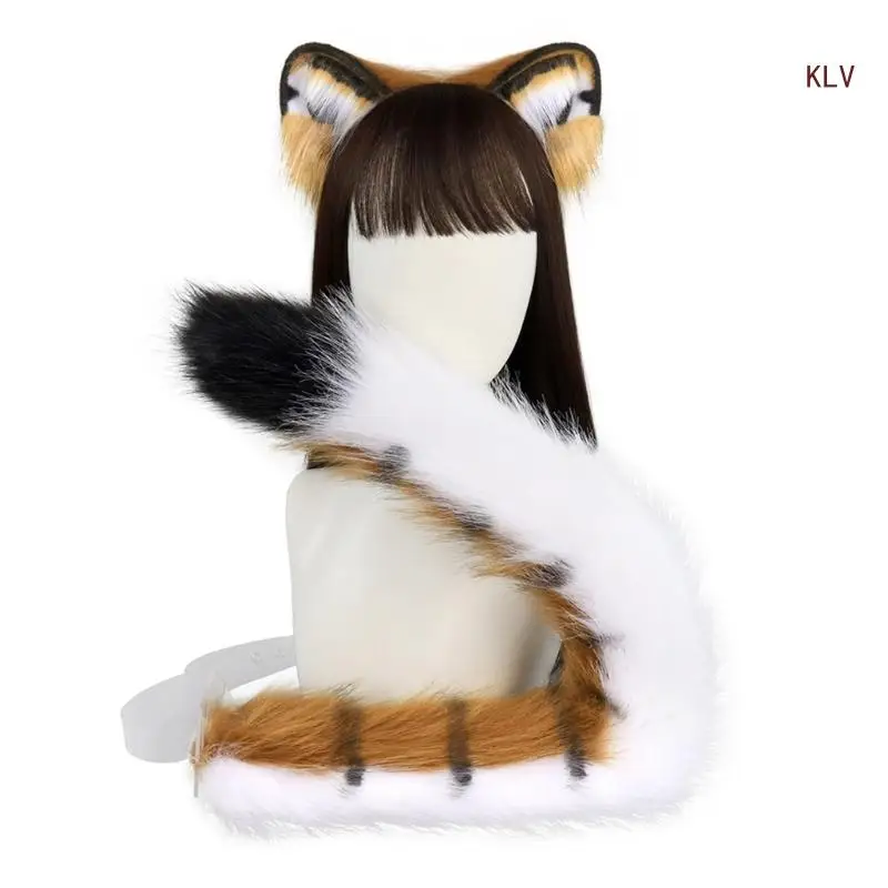 Animal Cosplay Costumes Faux Furs Cat Tigeres Wolf Furry Tail and Ears Headband for Halloween Party Costume Accessories
Animal Cosplay Costumes Faux Furs Cat Tigeres Wolf Furry Tail and Ears Headband for Halloween Party Costume Accessories