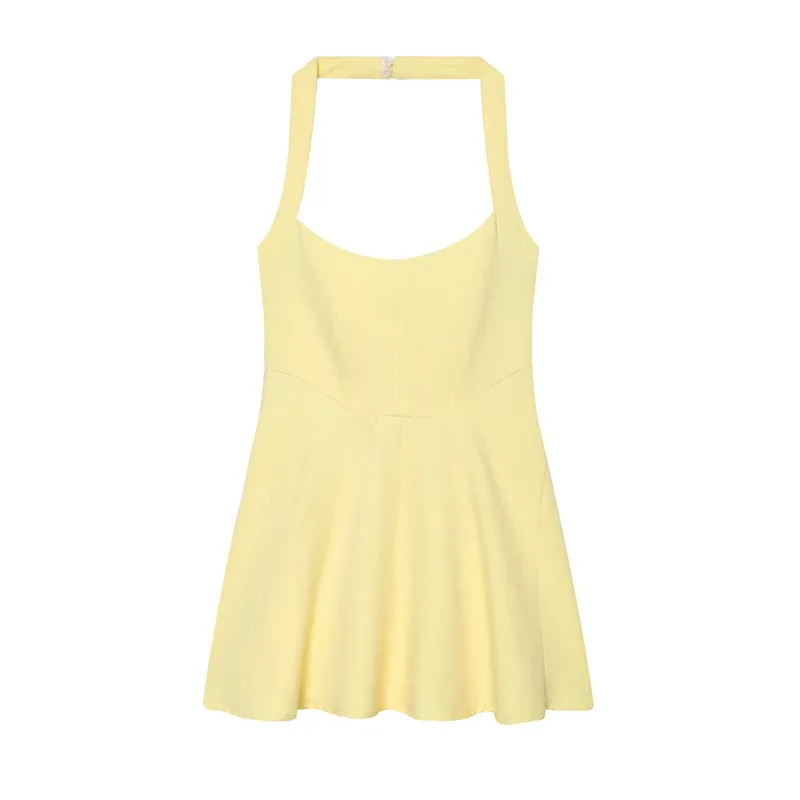 Withered 2026 New Fashionable Women's Dress With Exposed Back And Neck Hanging Collar Short Dress Woman Clothes Dress Elegant
Withered 2026 New Fashionable Women's Dress With Exposed Back And Neck Hanging Collar Short Dress Woman Clothes Dress Elegant
