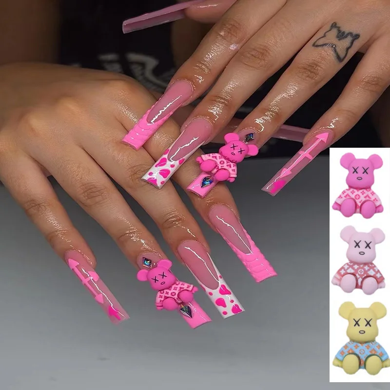 10Pcs 3D Cute Cartoon Resin Bear Shaped Nail Charms Decoration Luxury Nail Accessory DIY Manicure Designs
10Pcs 3D Cute Cartoon Resin Bear Shaped Nail Charms Decoration Luxury Nail Accessory DIY Manicure Designs
