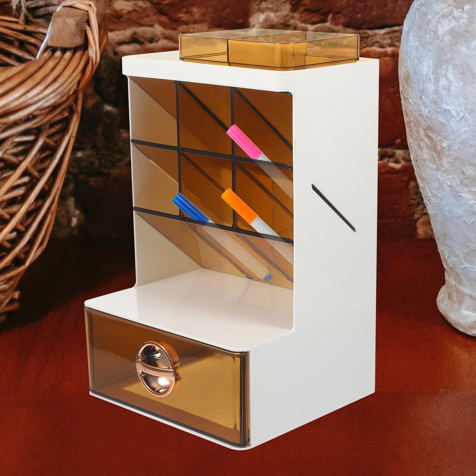 Modern Desktop Pen Holder Organizer for Office School Desk Storage Rack with Multi-Compartments Plastic Stationery Organizer Box
Modern Desktop Pen Holder Organizer for Office School Desk Storage Rack with Multi-Compartments Plastic Stationery Organizer Box