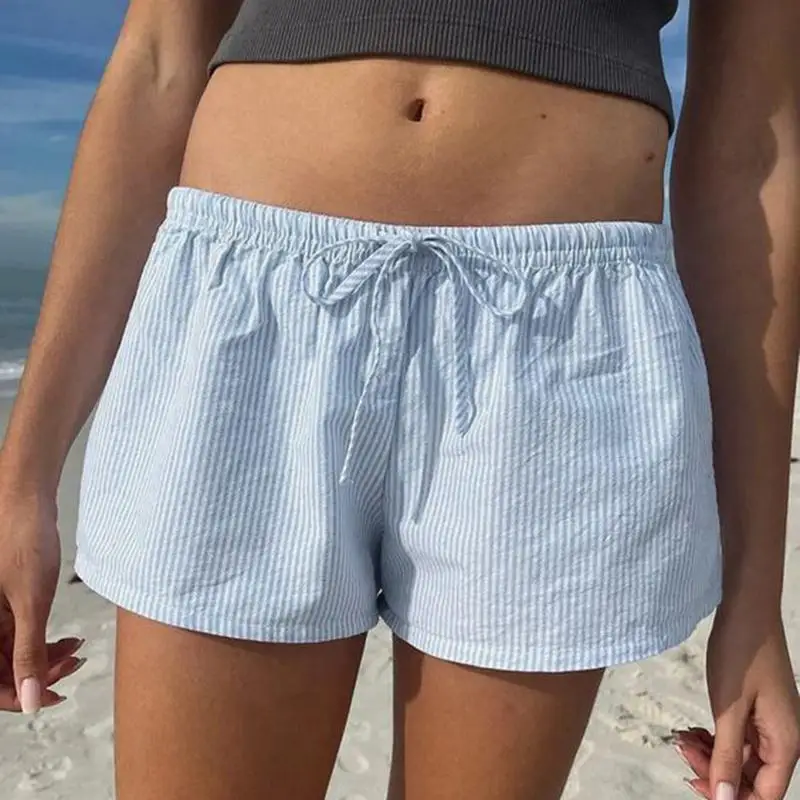 WEEKEEP Casual Stripe Belted Straight Leg Short Pants Women Simple Daily Home Loose Comfortable Pants Low Waist Knot Design
WEEKEEP Casual Stripe Belted Straight Leg Short Pants Women Simple Daily Home Loose Comfortable Pants Low Waist Knot Design