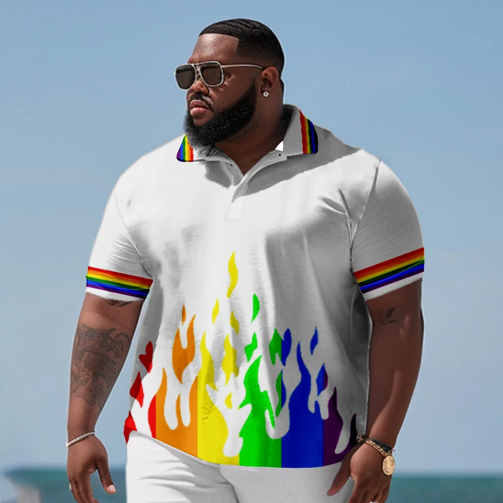 Men Summer Casual Polo Shirt Colorful Fire Rainbow Streetwear Comfortable Breathable Quick Drying Polo Shirt
Men Summer Casual Polo Shirt Colorful Fire Rainbow Streetwear Comfortable Breathable Quick Drying Polo Shirt